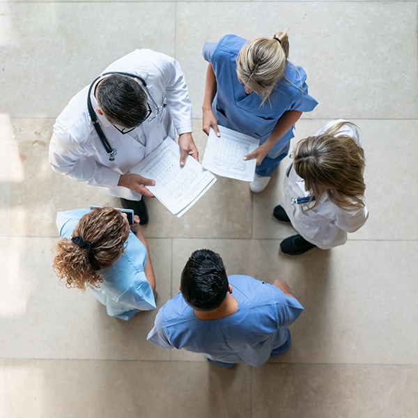 Team of Doctors Overhead view